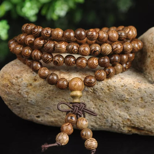 Delightful Coconut Wood Handmade Unisex Bracelet-108 Mala Yoga Prayer Beads